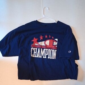 Champion Blue Short Sleeve Tee with Graphic Design